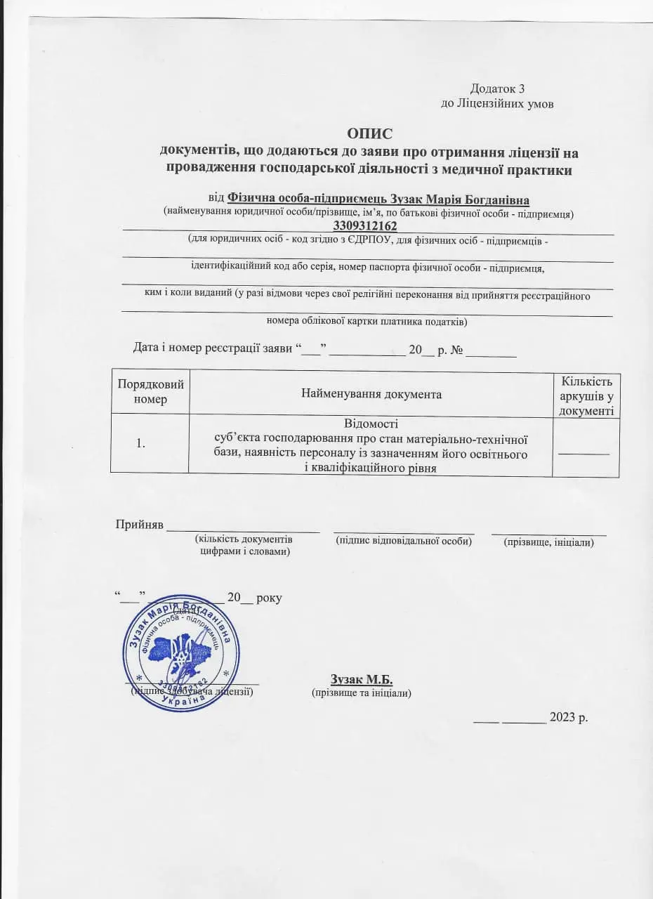 Зображення підтвердження отримання медичної ліцензії